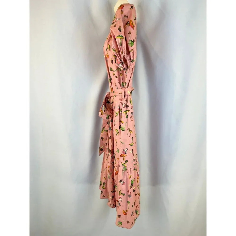 Nwt Never A Wallflower Pink Mushroom Midi Dress $354 — image 5 of 8